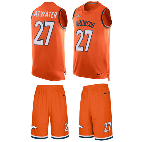 Nike Broncos #27 Steve Atwater Orange Team Color Men's Stitched NFL Limited Tank Top Suit Jersey - Click Image to Close